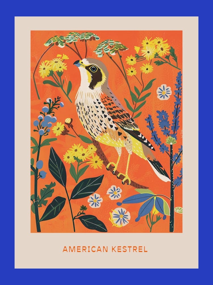 Spring Birds Poster American Kestrel 3