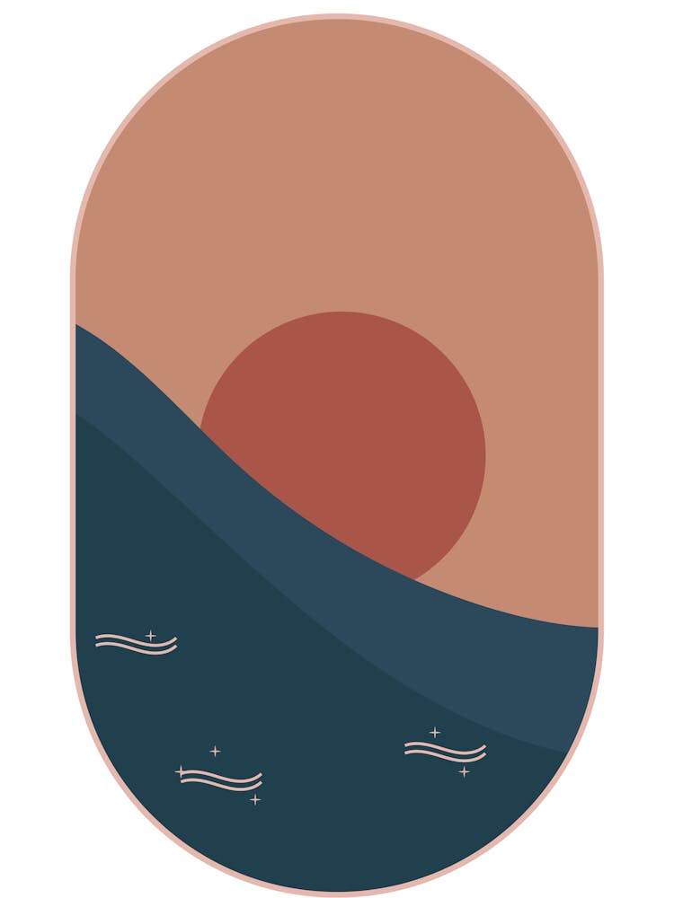 Sunset In The Ocean.Wall prints.