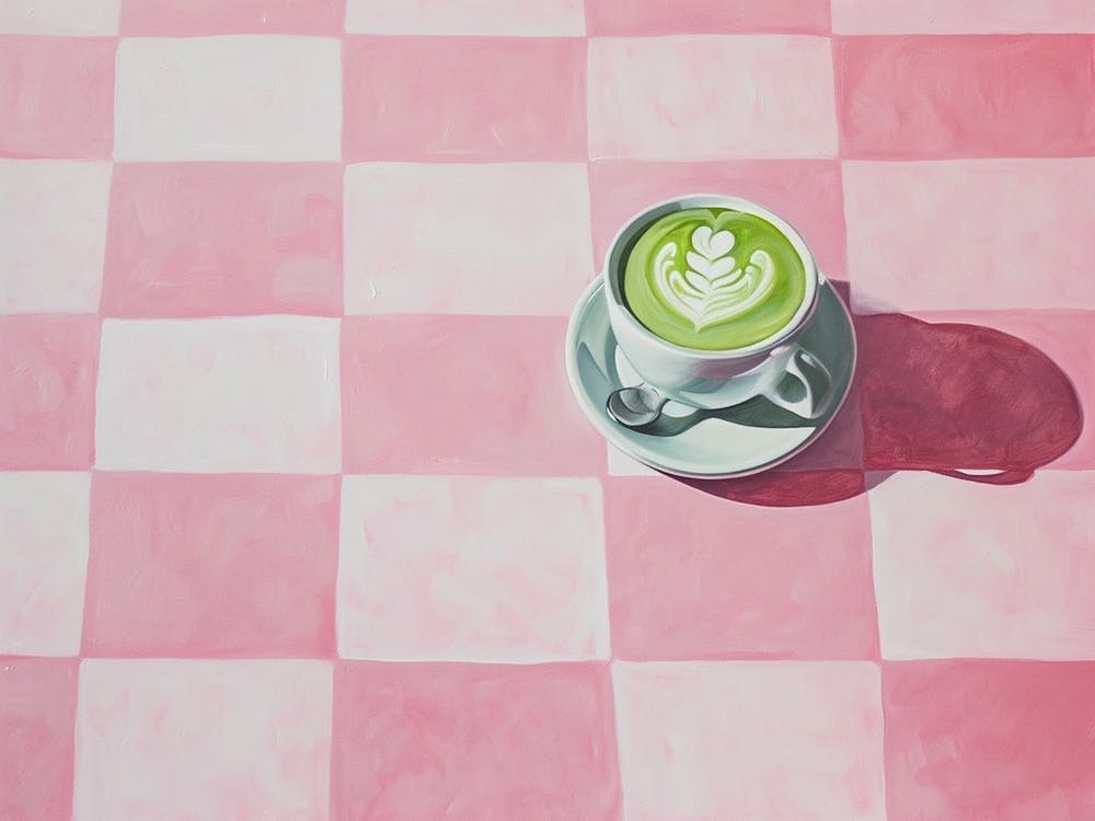 Matcha Latte Pink Checkerboard 4
