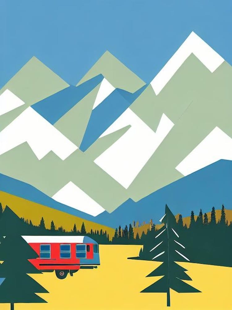 Breckenridge, Usa Midcentury Vintage Skiing Poster