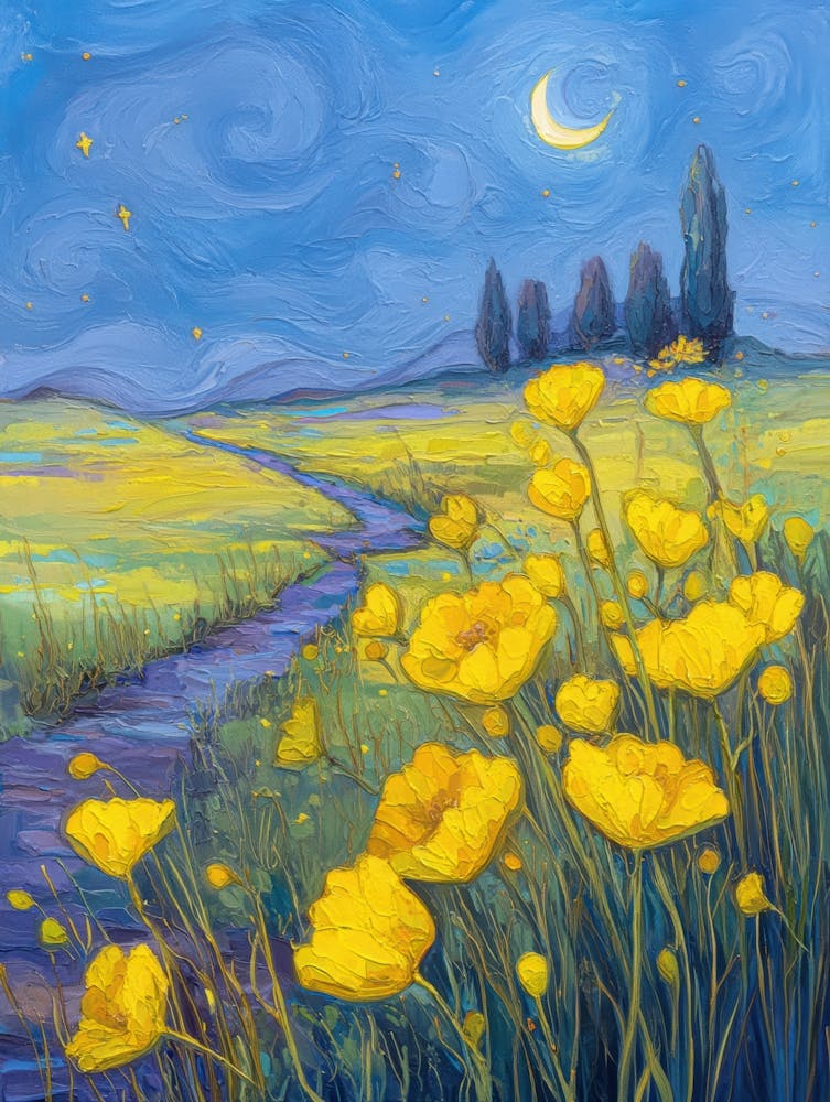 Poppies At Night