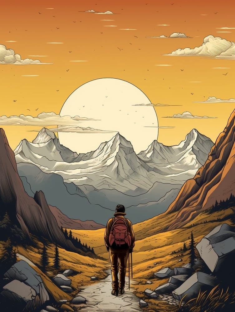 Long Range Traverse Canada 1 Vintage Travel Illustration