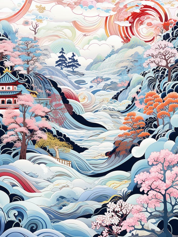 Kairakuen Japan Modern Illustration 