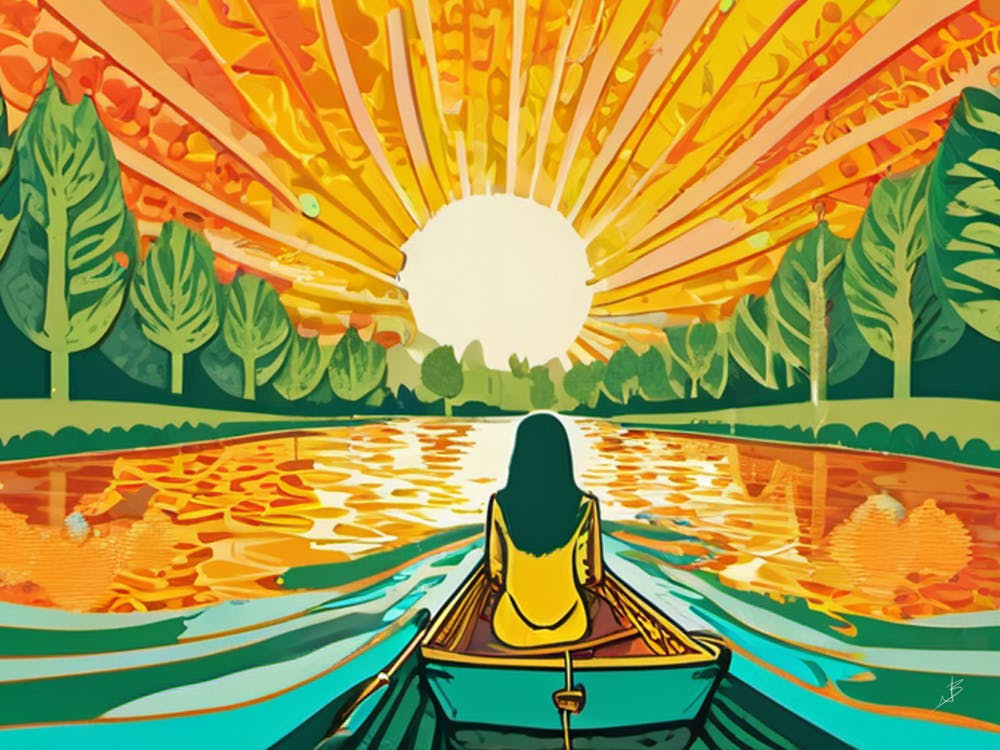 A Boat On A River