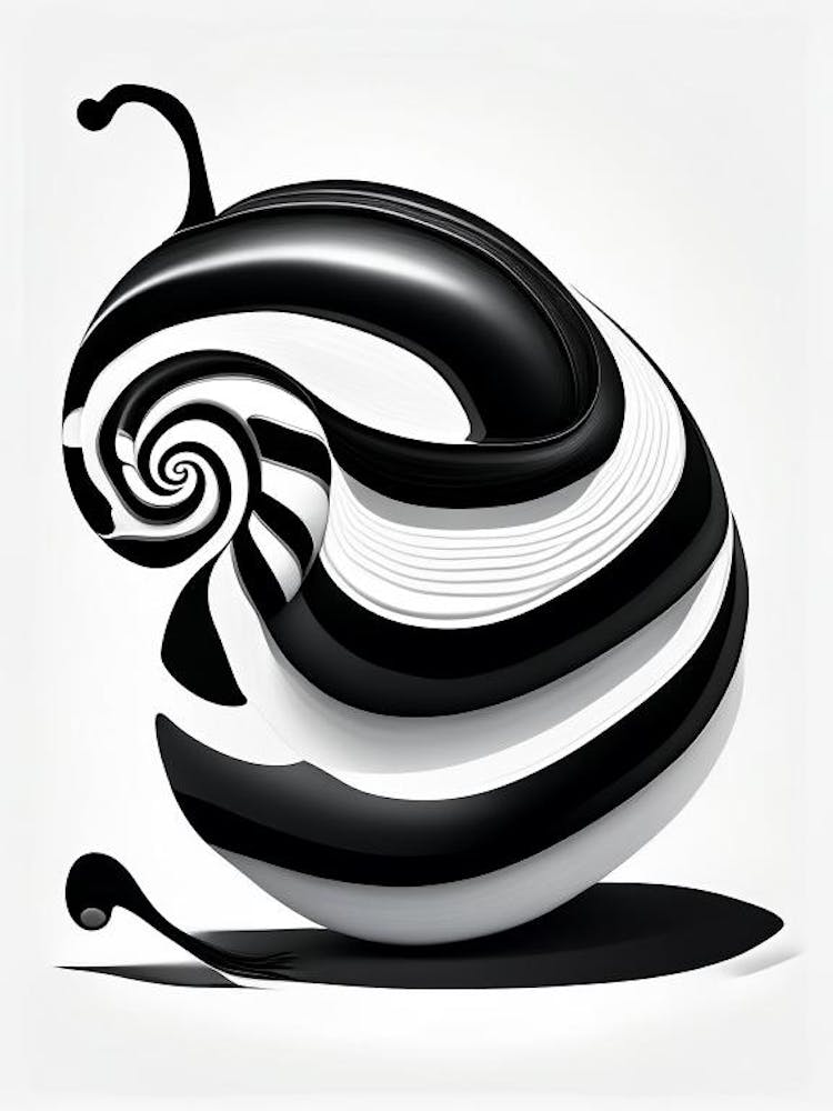 Full Body Snail Black And White 1 Pop Art