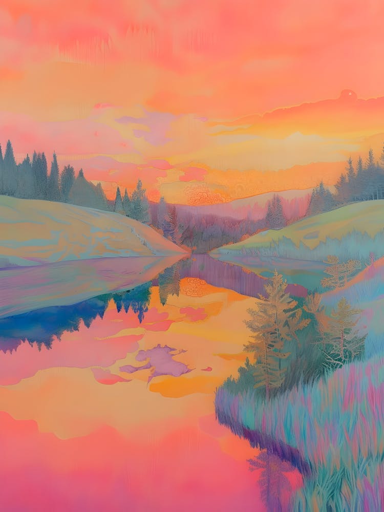 Coucher de Soleil au Lac