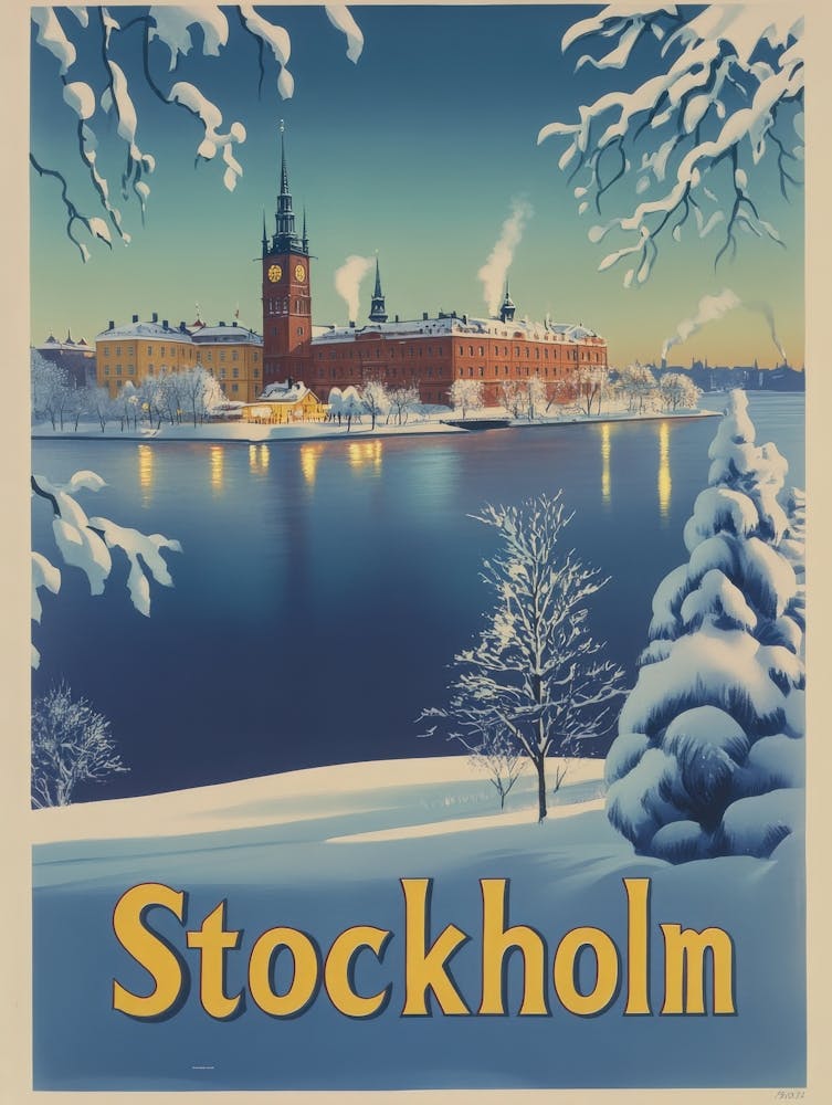 Aihrgdesign A Mid Century Modern Travel Poster For Stockholm 1
