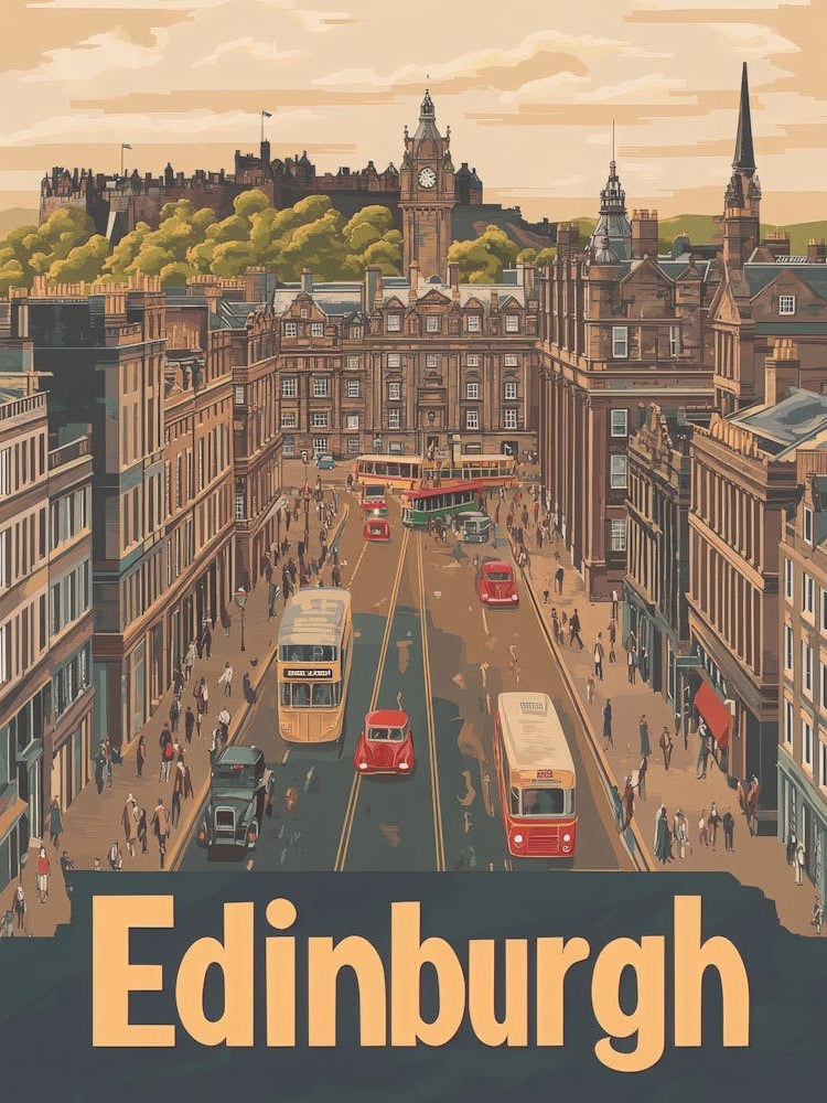 Aihrgdesign A Classic 1960s Travel Poster For Edinburgh 1