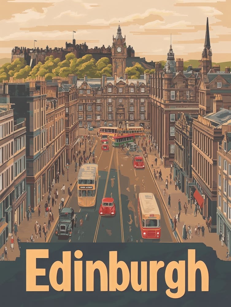 Aihrgdesign A Classic 1960s Travel Poster For Edinburgh 1