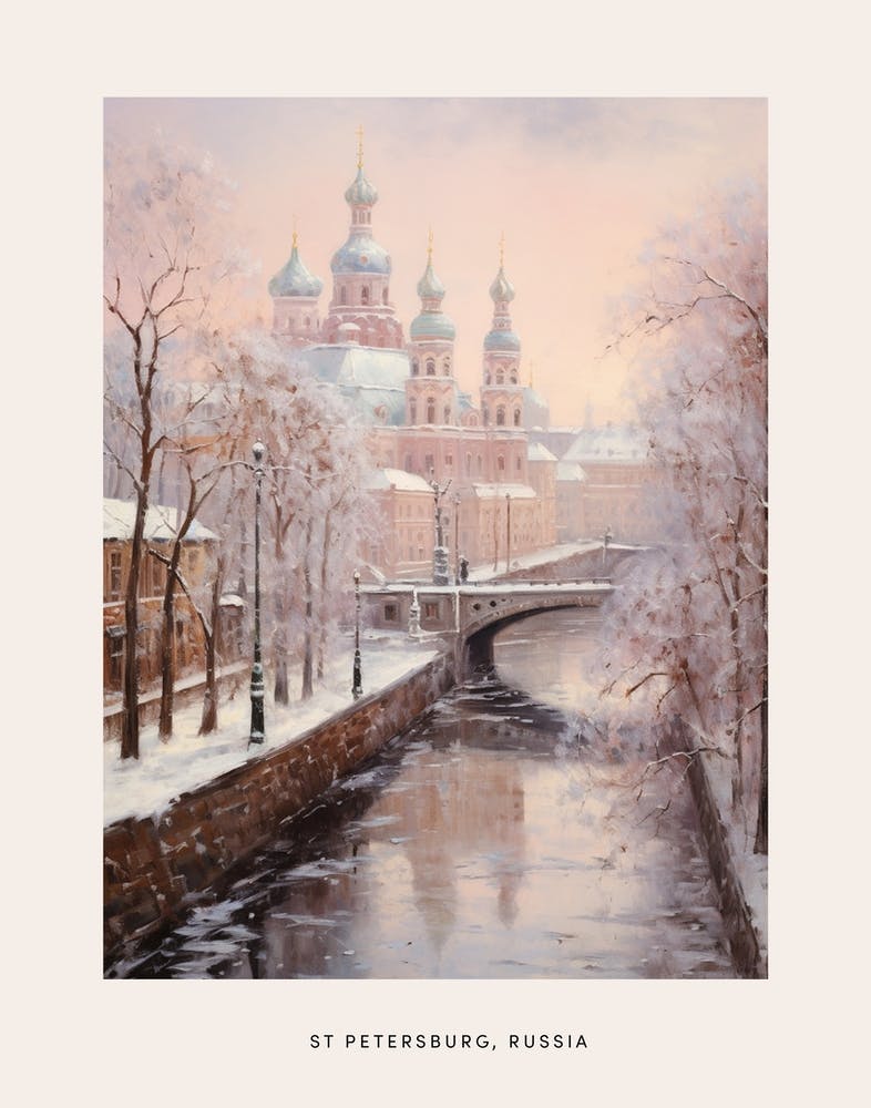 Dreamy Winter Painting Poster St Petersburg Russia