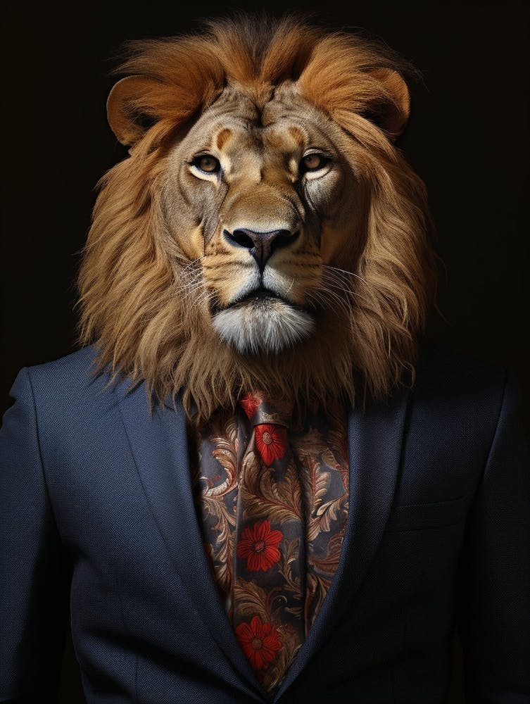 African Lion Wearing A Suit 6