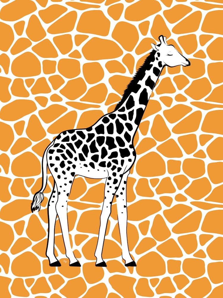 Süße orangefarbene Giraffe