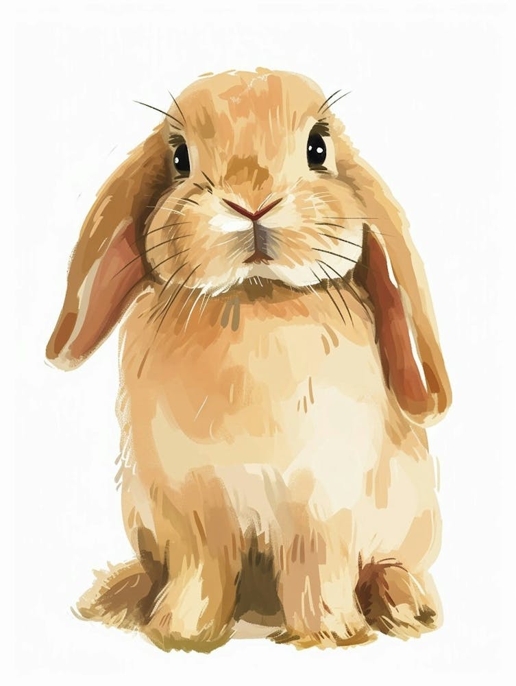 Mini Lop Rabbit Kids Illustration 1