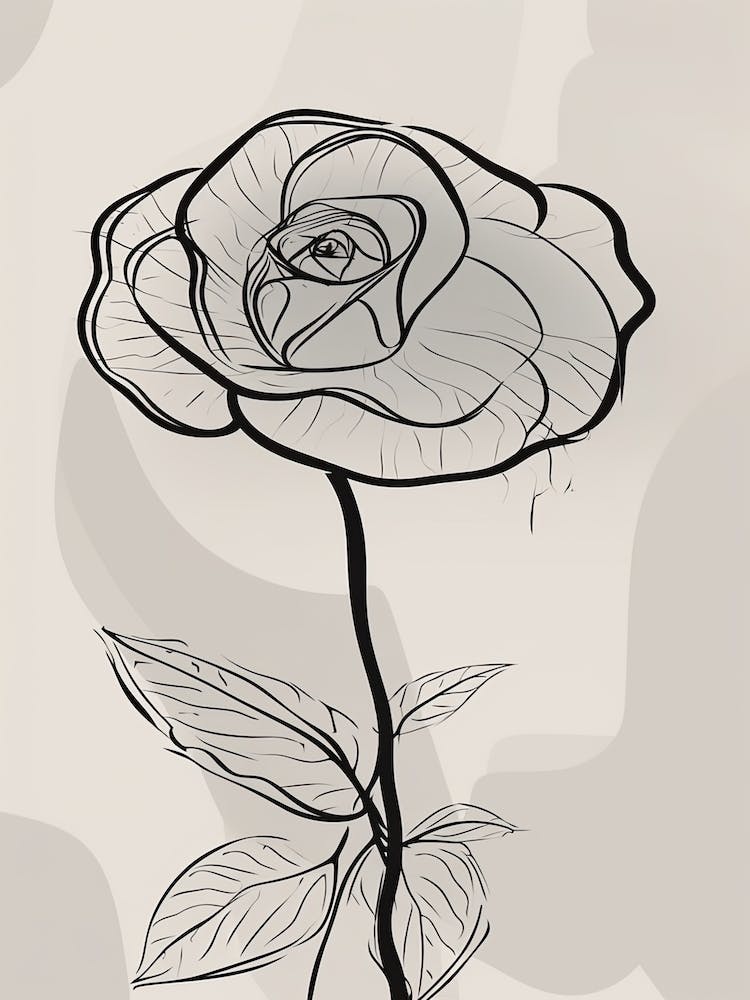 Rose Line Art Abstract 7