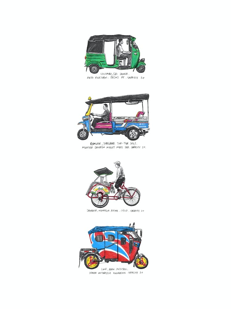 Three Wheeler Taxis of the World