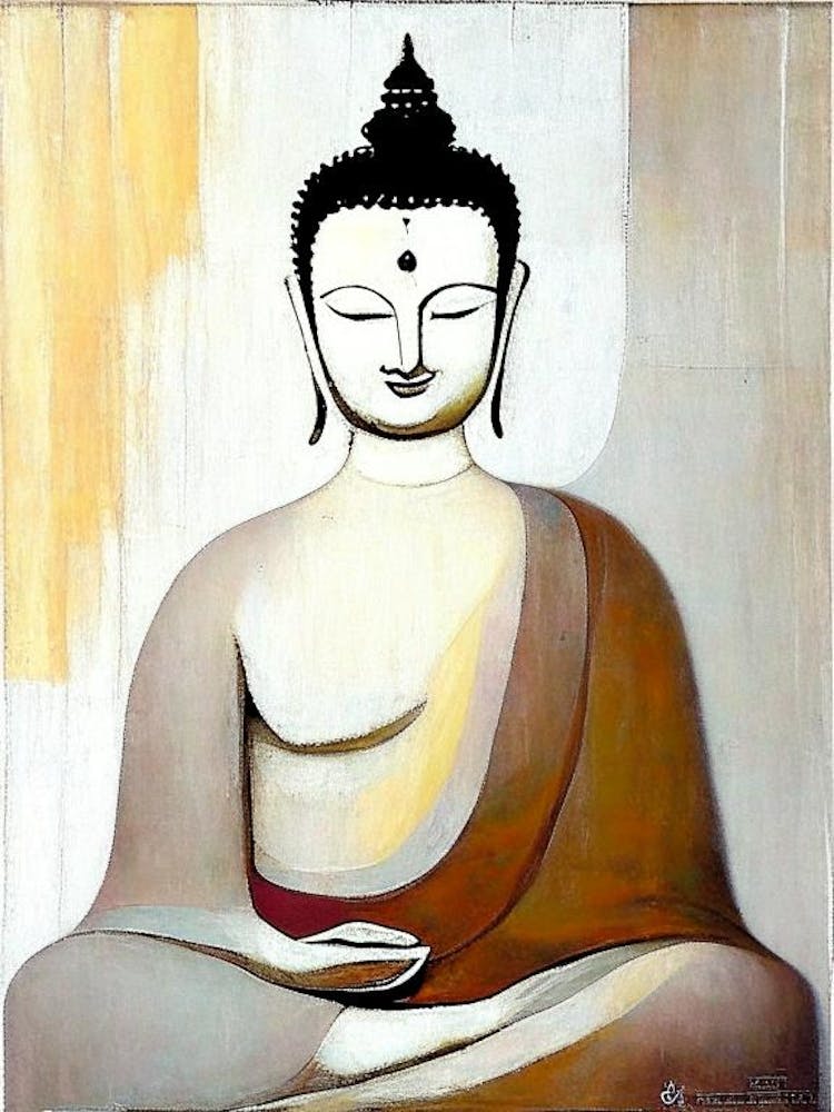 Symbole de Bouddha 1, Peinture Abstraite