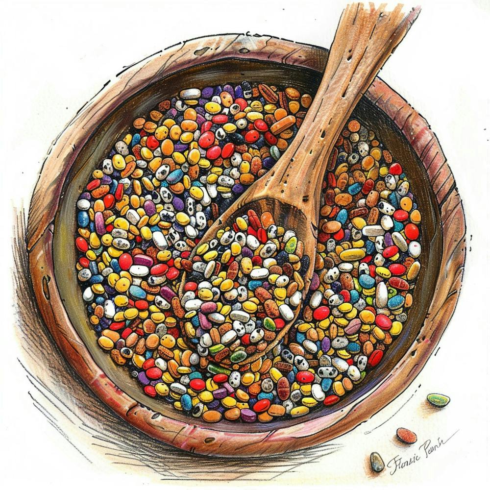 Colorful Beans In A Bowl