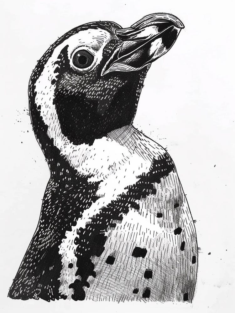 African Penguin Staring Curiously 2