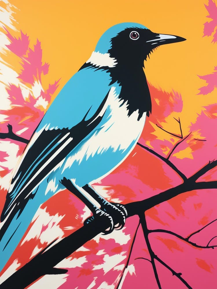 Andy Warhol Style Bird Magpie 2