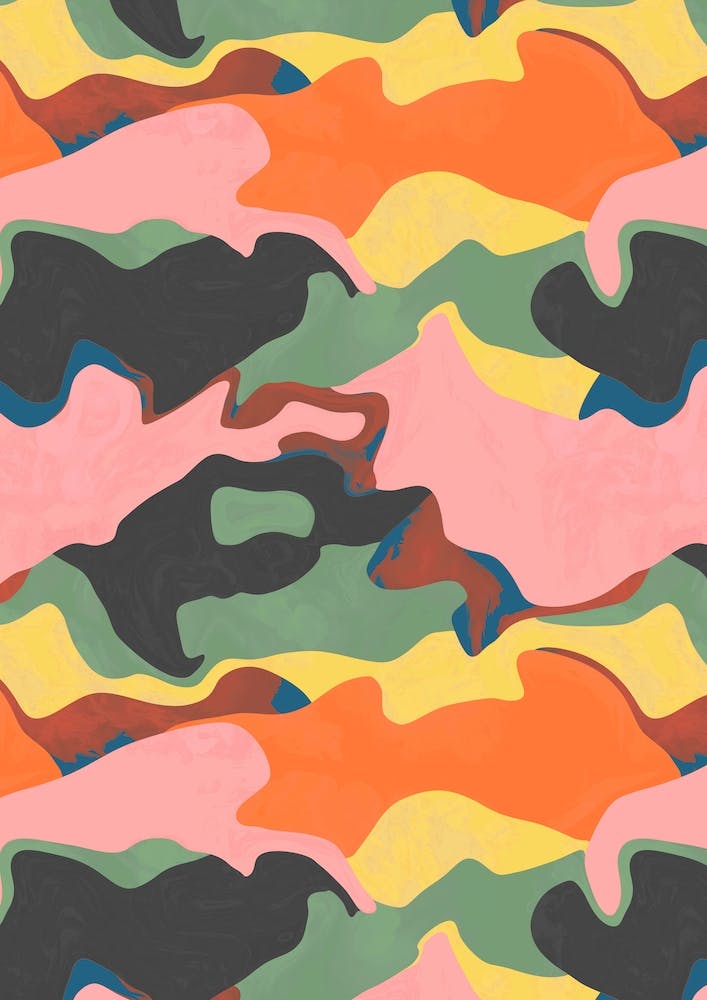 Abstract Painting Orange Black