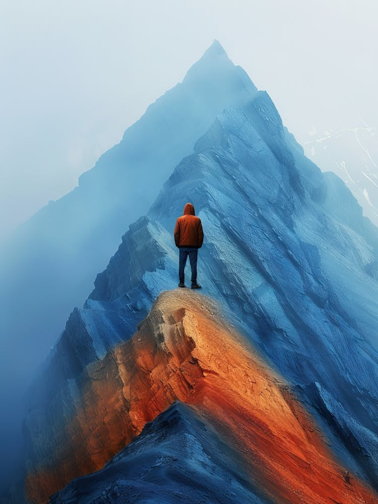 Man Standing On Top Of Mountain 1