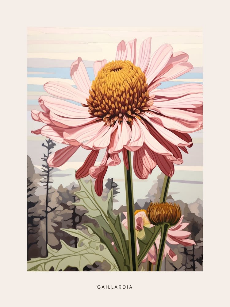 Blumen-Illustration Gaillardia 1 Plakat