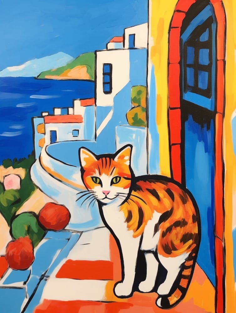 Painting Of A Cat In Hammamet Tunisia 1