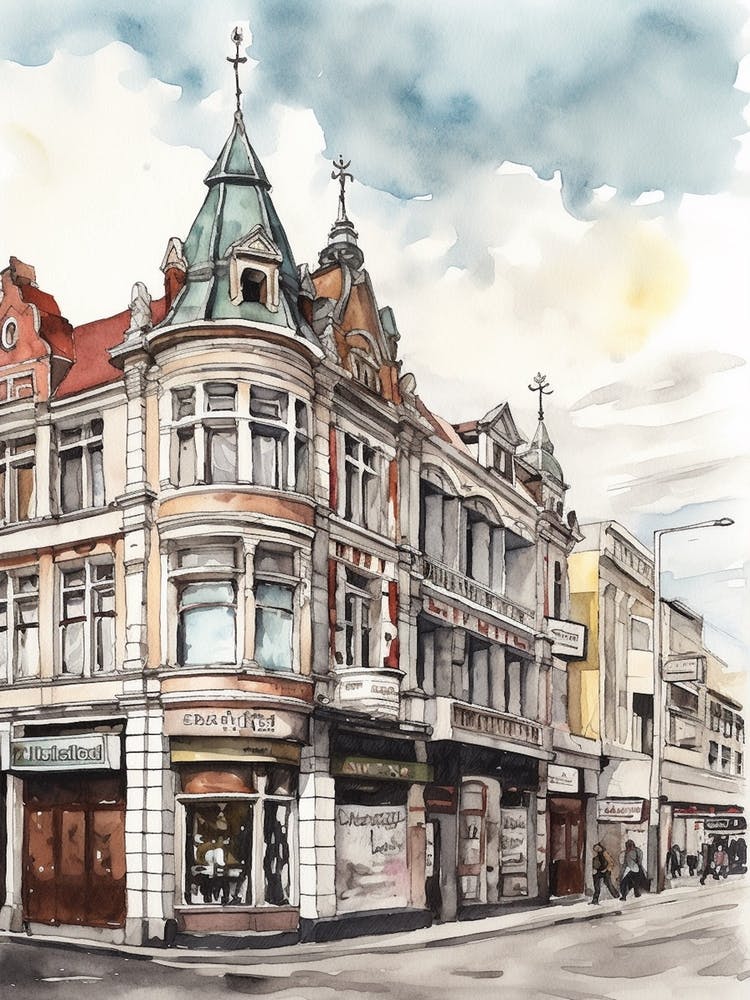 Punta Arenas City Center Punta Arenas  Neighborhood, Watercolour 2