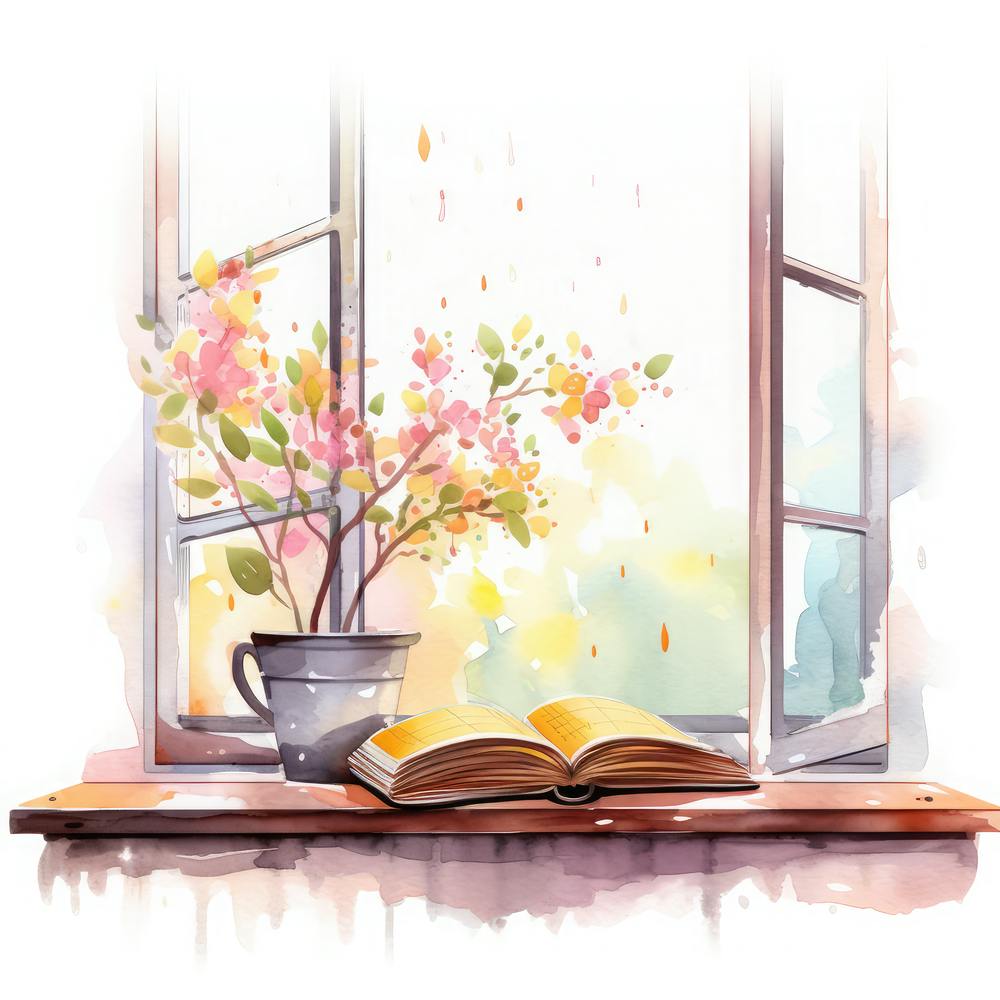 Watercolor Window Sill