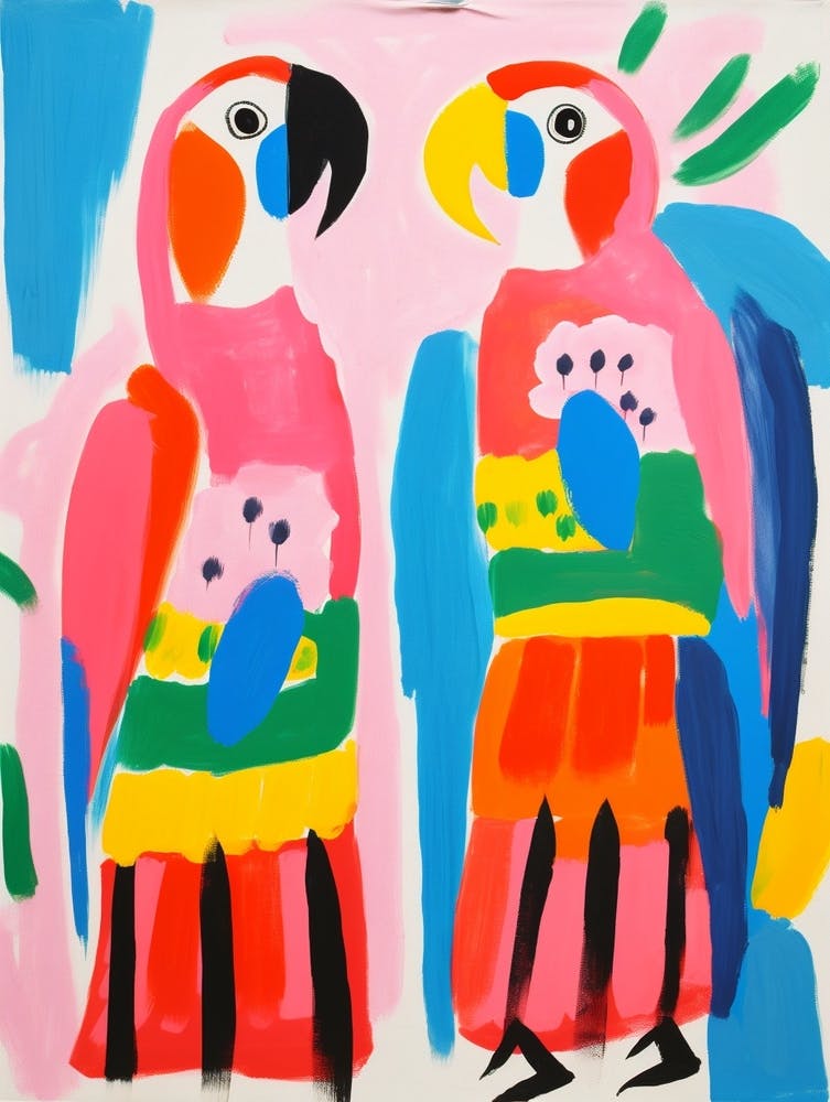 Colourful Kids Animal Art Macaw 3