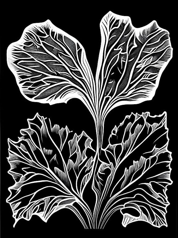 Watercress Leaf Linocut