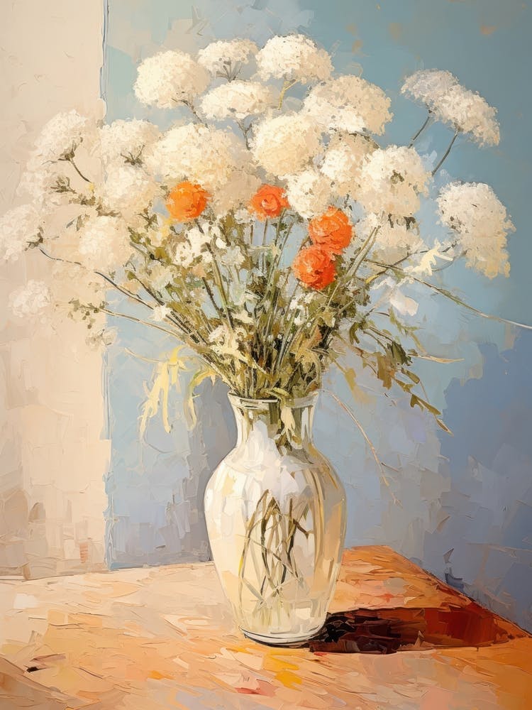 Queen Anne S Lace Flower Still Life Painting 1 Dreamy