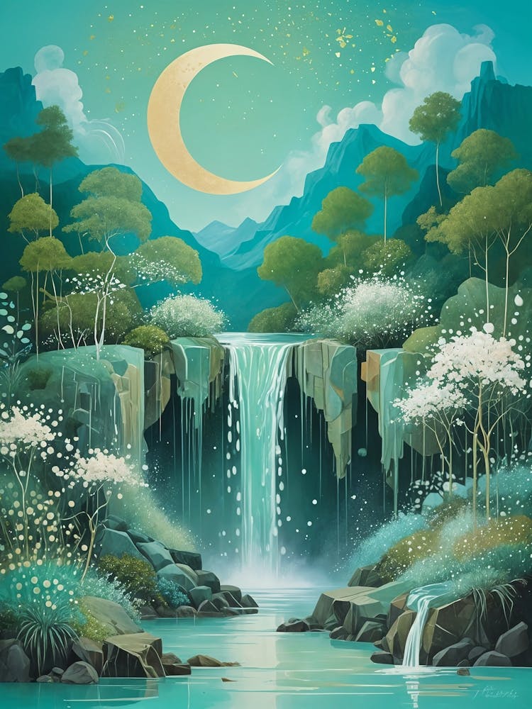Lune et Cascade no4