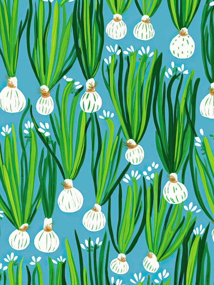 Green Onions Summer Illustration 5