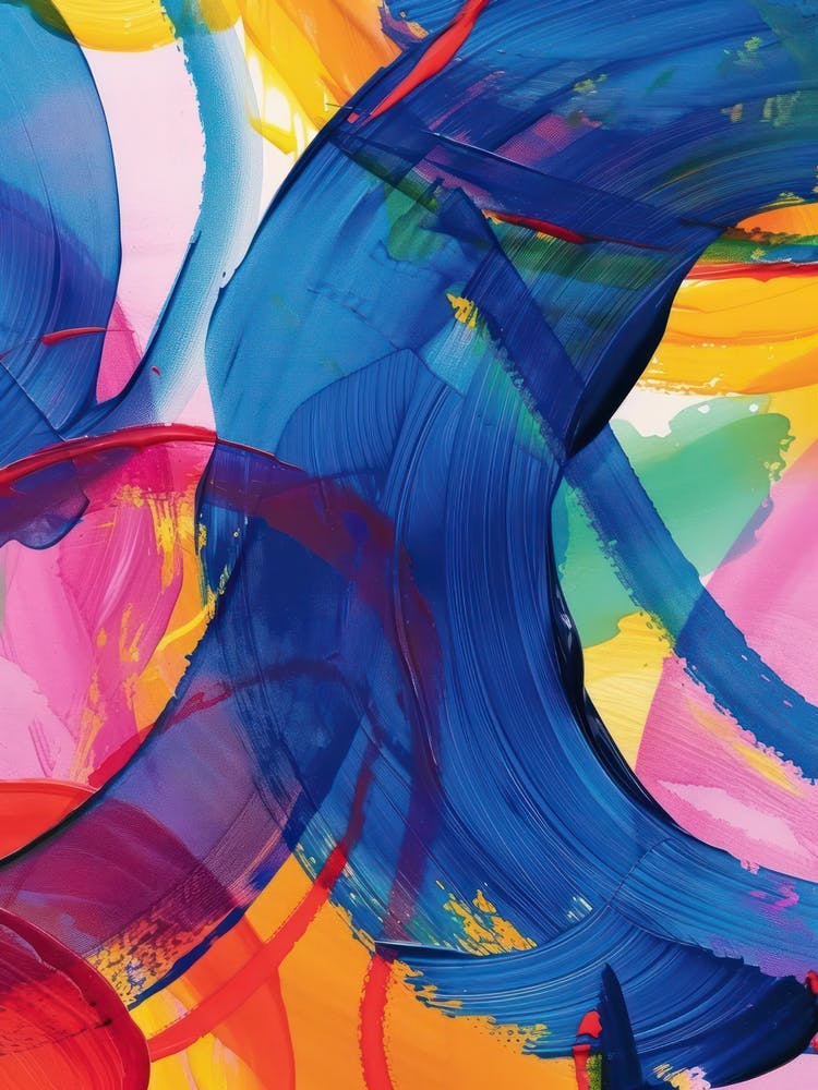 Rainbow Paint Brush Strokes Organic 2