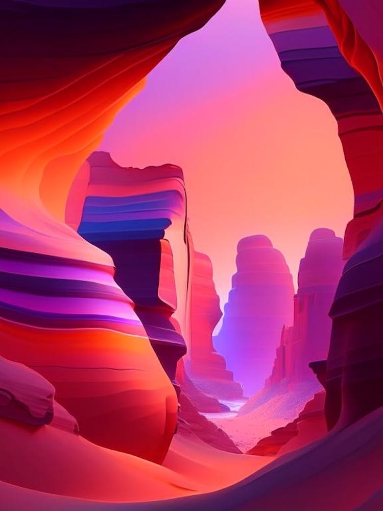 Antelope Canyon Sunset Dreamy Landscape