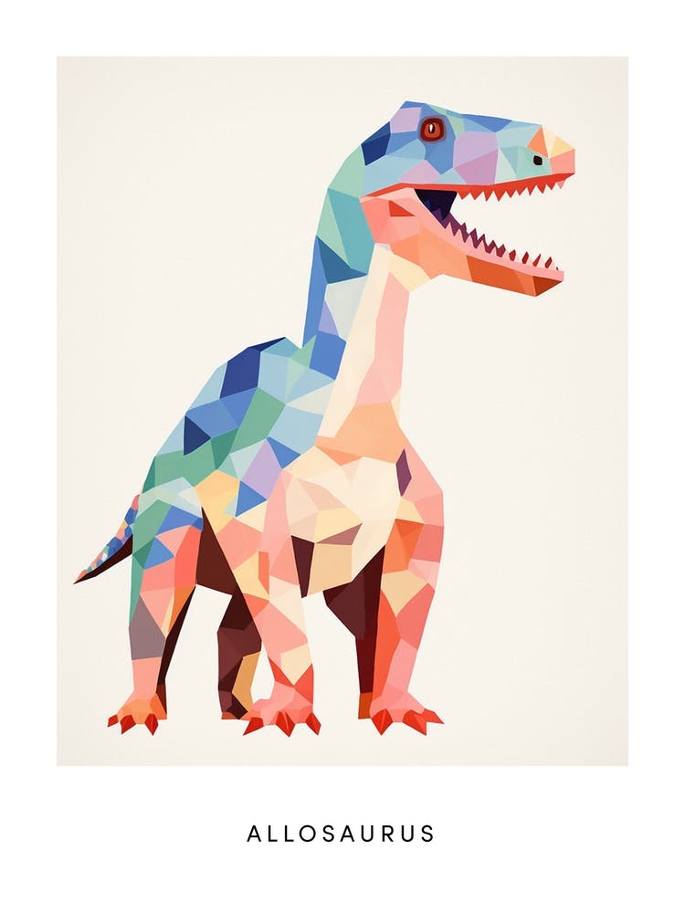 Nursery Dinosaur Art Allosaurus 6 Poster