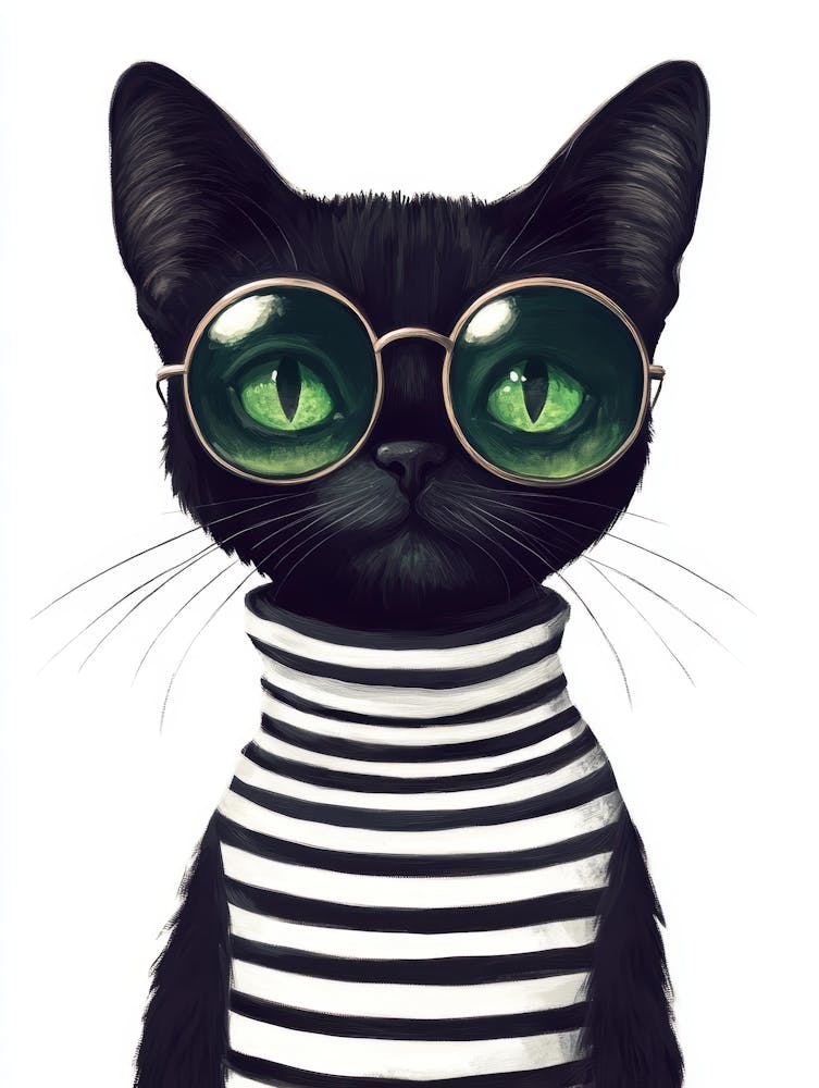 Black Cat With Sunglasses 1