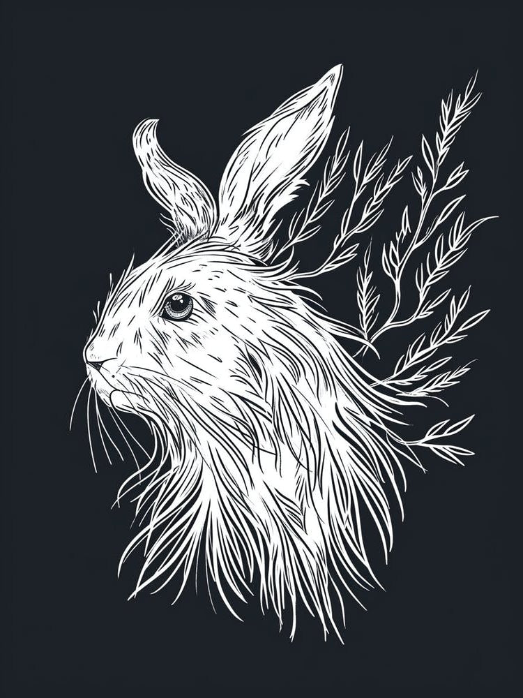 Lionhead Rabbit Minimalist Illustration 1