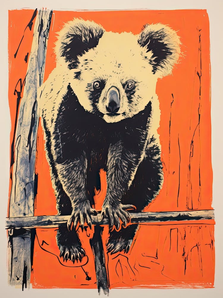 Koala, Dessin Animalier sur Bois 1