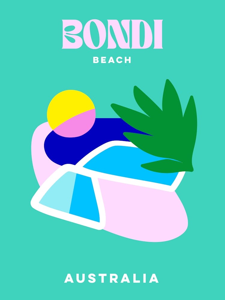 Take me to Bondi Beach Australia - Minimal Bold Aqua Blue Summer - Travel series