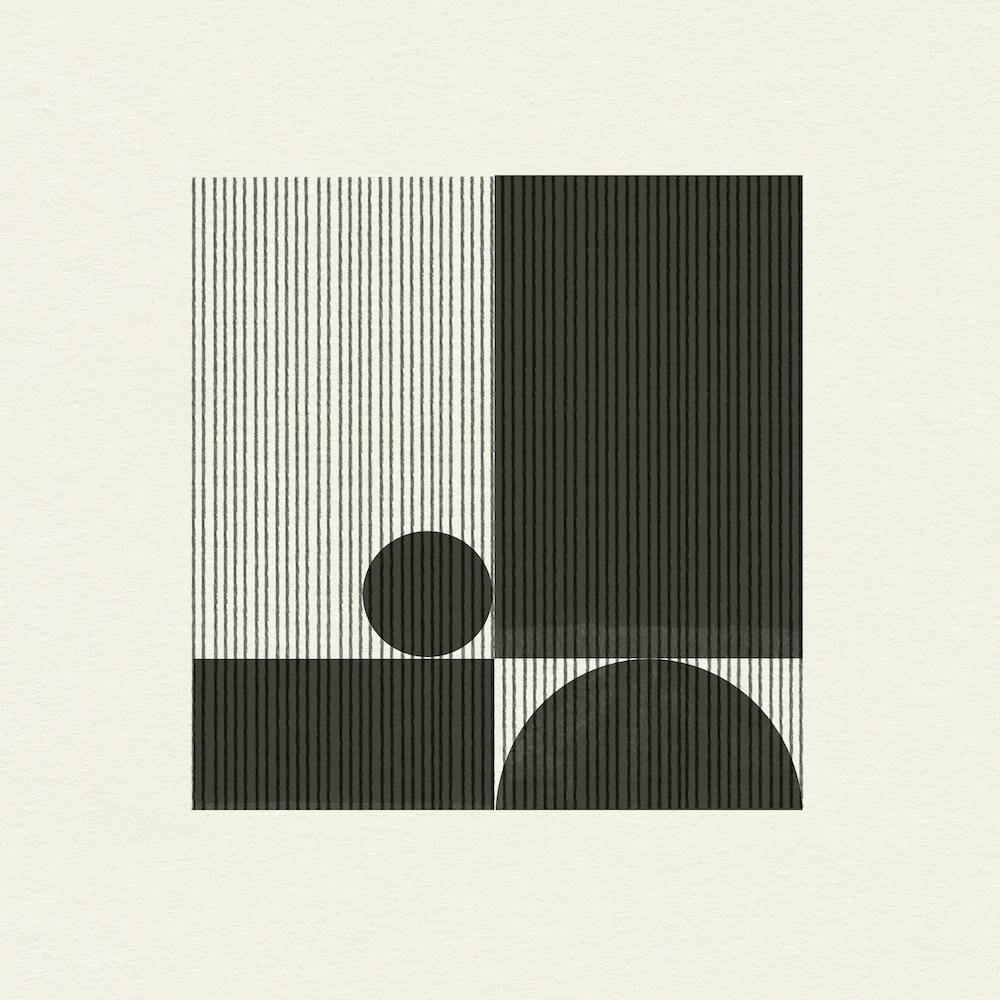 Design Géométrique Minimaliste Simple Beige et Noir