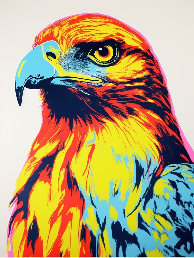 Andy Warhol Style Bird Hawk 4