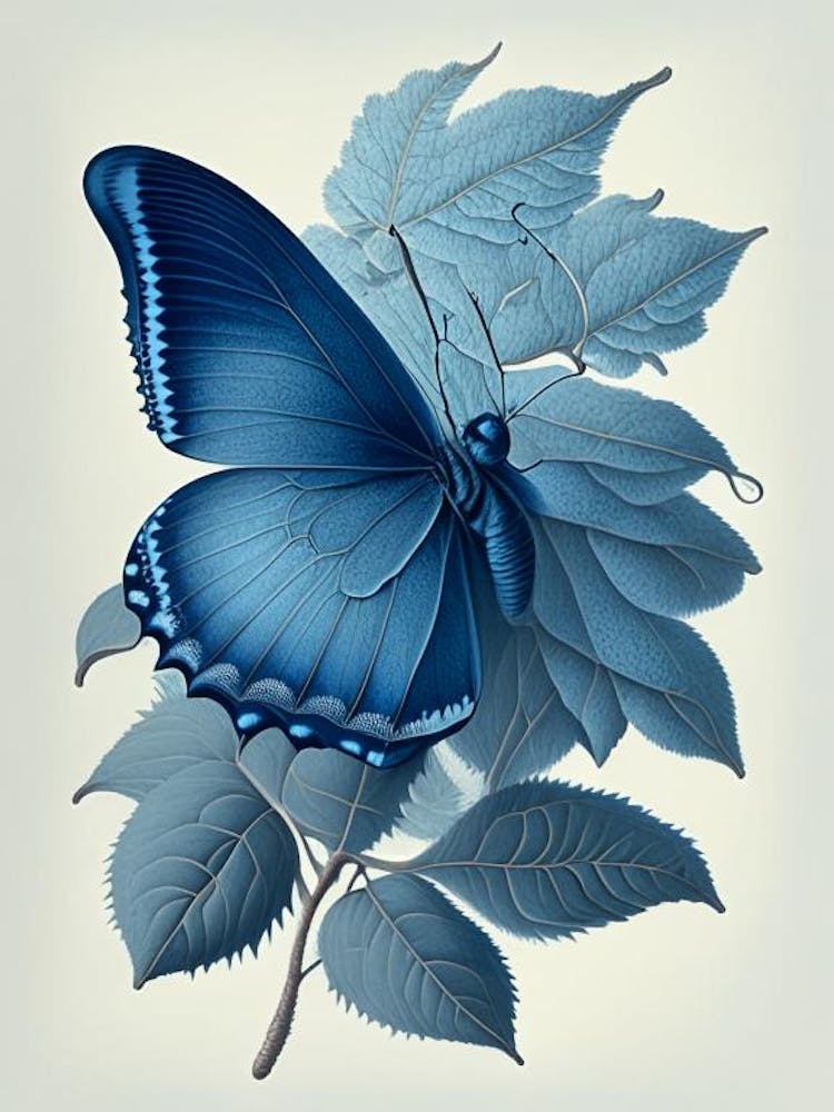 Holly Blue Butterfly Retro Illustration 4