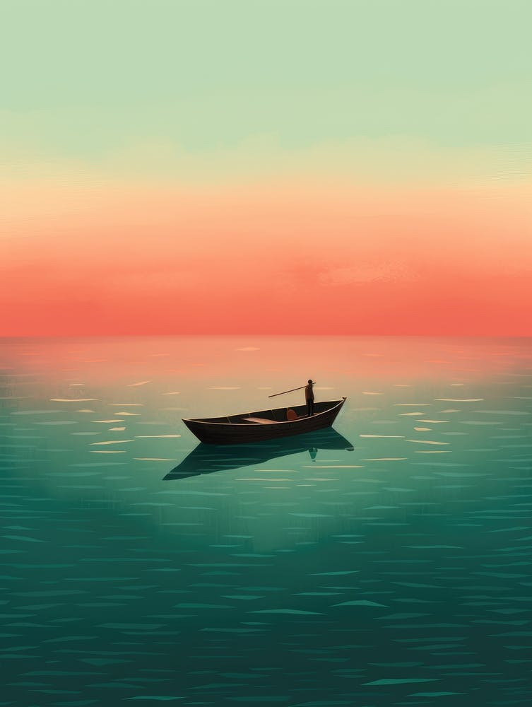 Sunset In A Boat