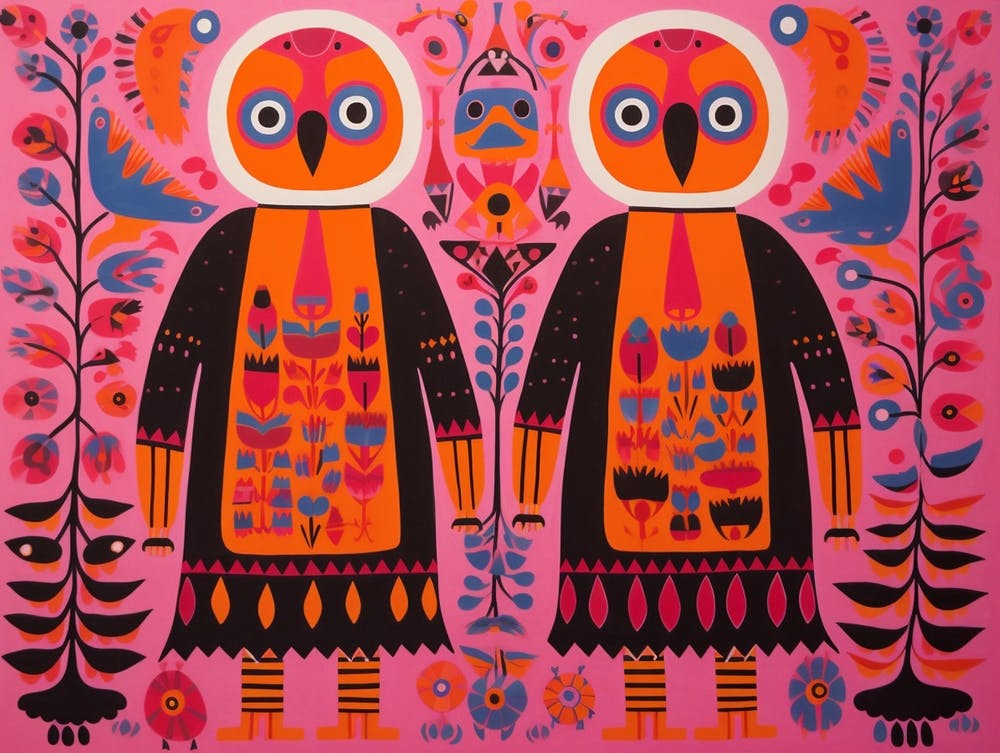 Meerkat 3 Folk Style Animal Illustration