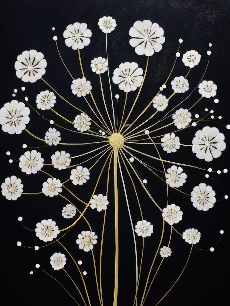 Gypsophila Babys Breath 2 Hilma Af Klint Inspired Flower Illustration