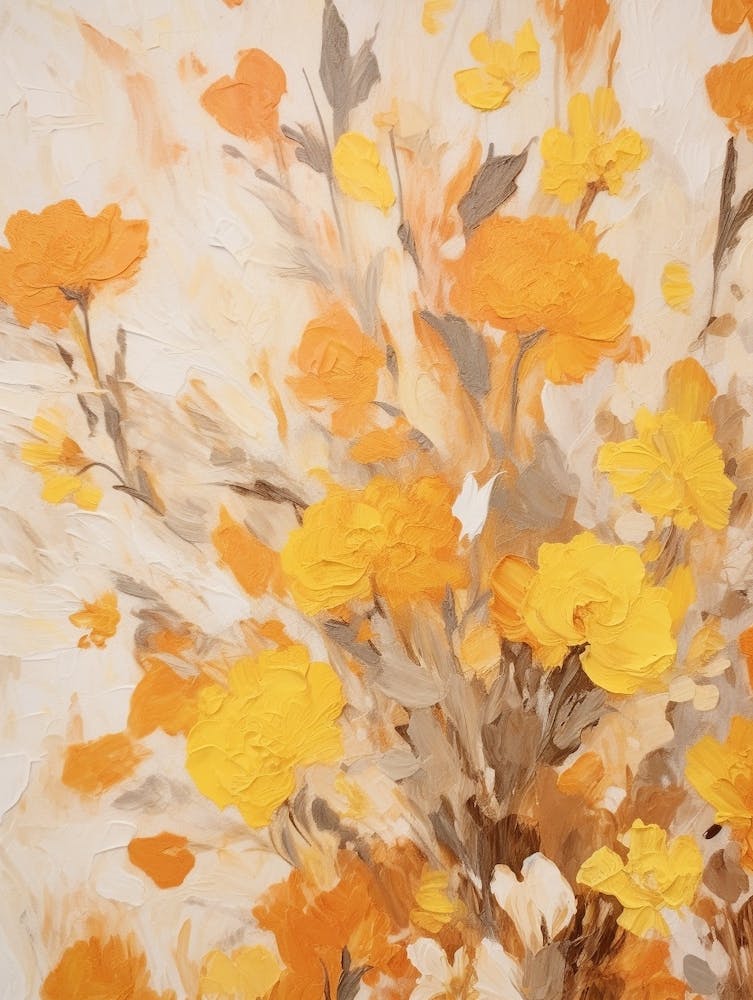 Fall Flower Painting Marigold 2