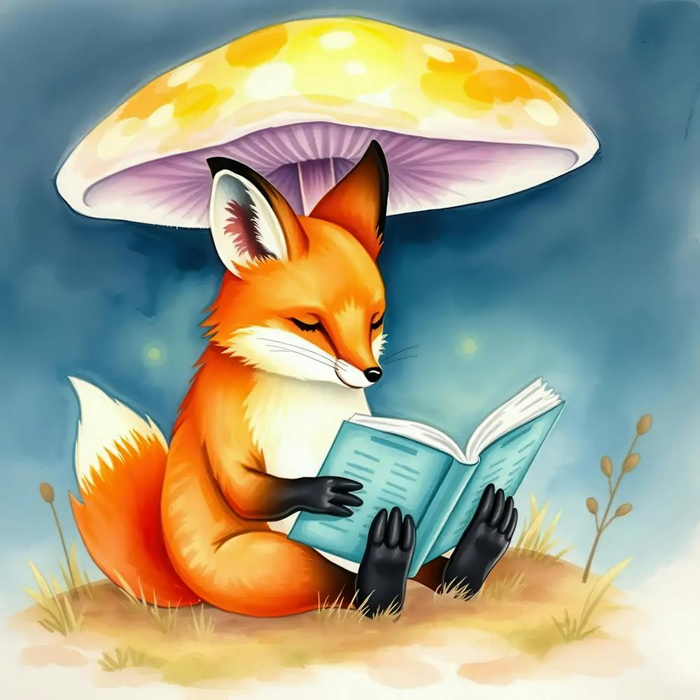 Fox Reading A Book 2