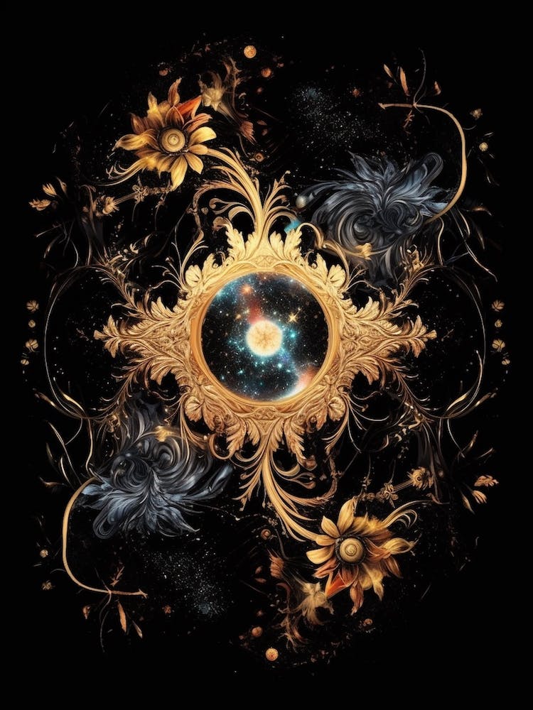 Intricate Flowers Galaxy Stars Celestial